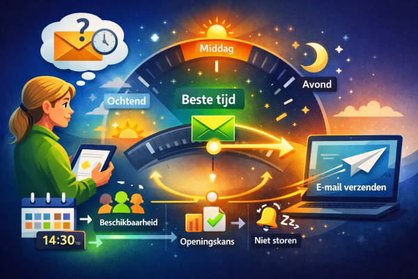 Laat een contact bepalen wanneer de volgende mail verzonden wordt