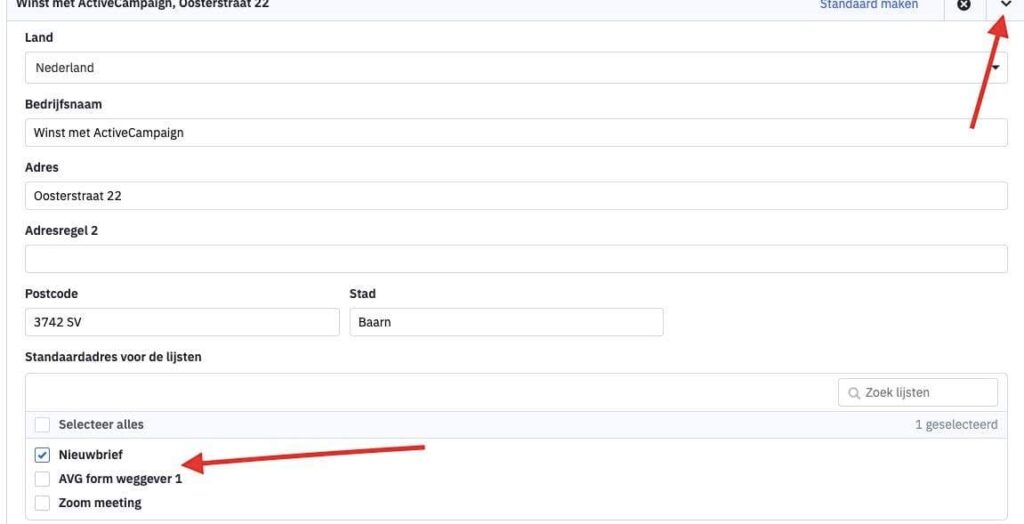 winst met activecampaign instellen afzender 2