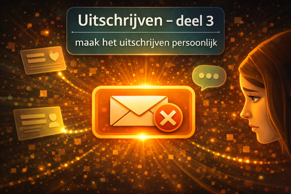 uitschrijven deel 3 -maak het uitschrijven persoonlijk