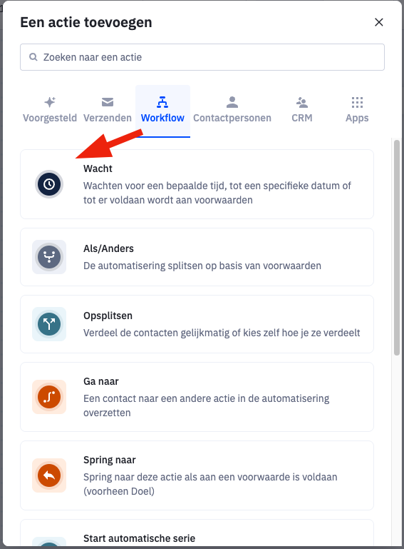 ActiveCampaign - wachtvoorwaarde