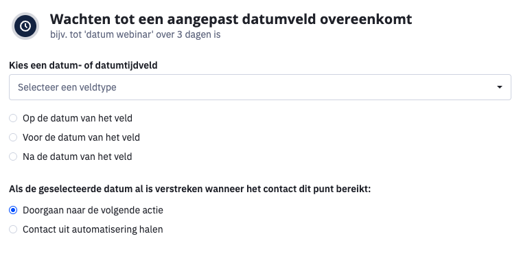 Jan Everts - ActiveCampaign - Wachten tot een aangepast datumveld overeenkomt